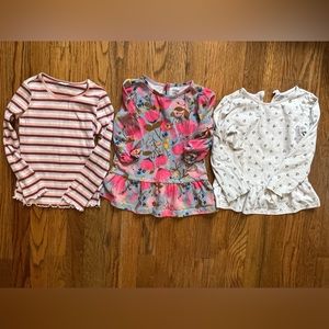 Child of mine Carter’s Long-sleeved Girls’ Shirts, size 4T, lot of 3